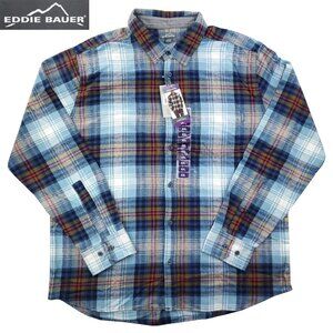 Eddie Bauer Bristol Flannel Shirt Plaid 100% Cotton Men's XXL NWT